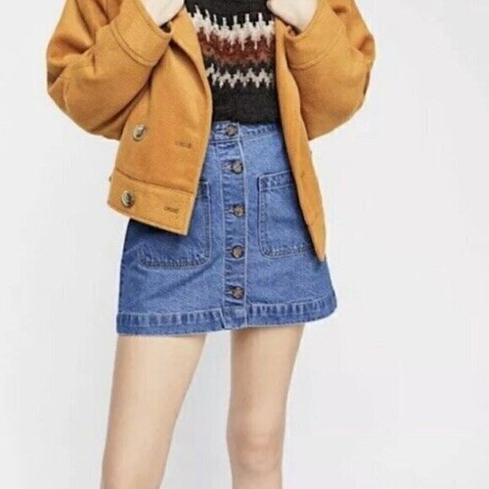 FREE People Don't Get Me Wrong Denim Mini Skirt Size 26 NWOT